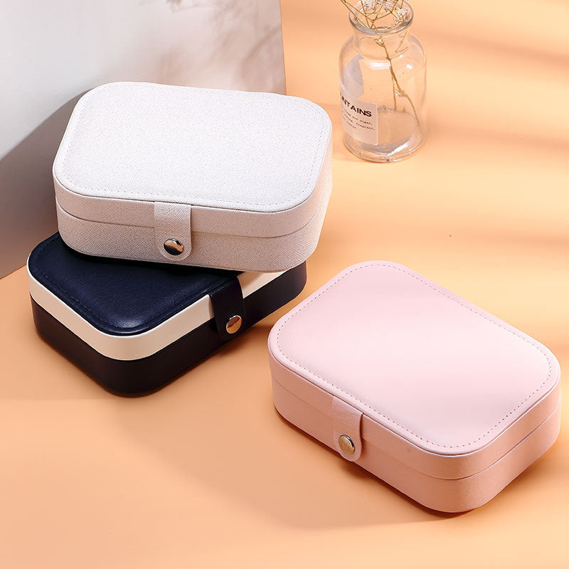 Double Layer Jewelry Storage Box Korean Style Earrings Ring