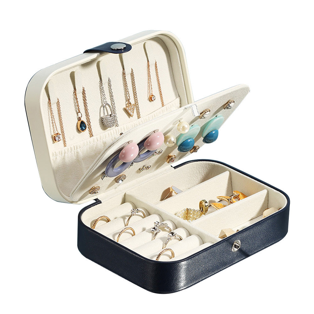 Double Layer Jewelry Storage Box Korean Style Earrings Ring