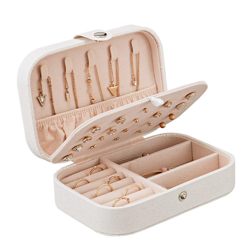 Double Layer Jewelry Storage Box Korean Style Earrings Ring